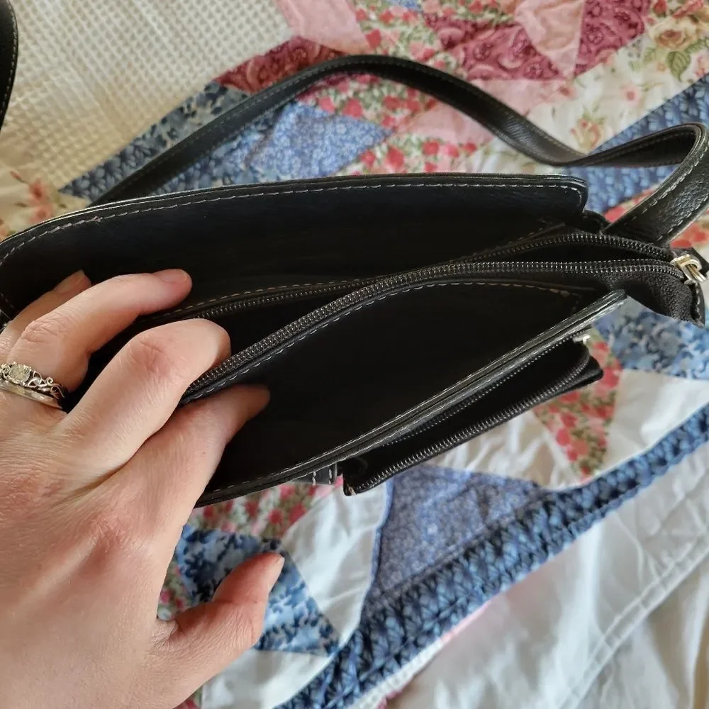 Fossil Black Leather Crossbody Bag
